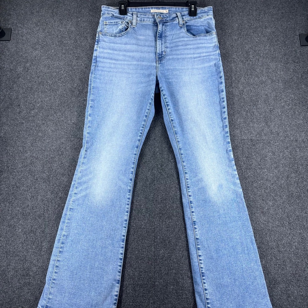 Levi's 725 High Rise Bootcut Jeans Womens 32 W32 L32 Blue Light Wash Premium